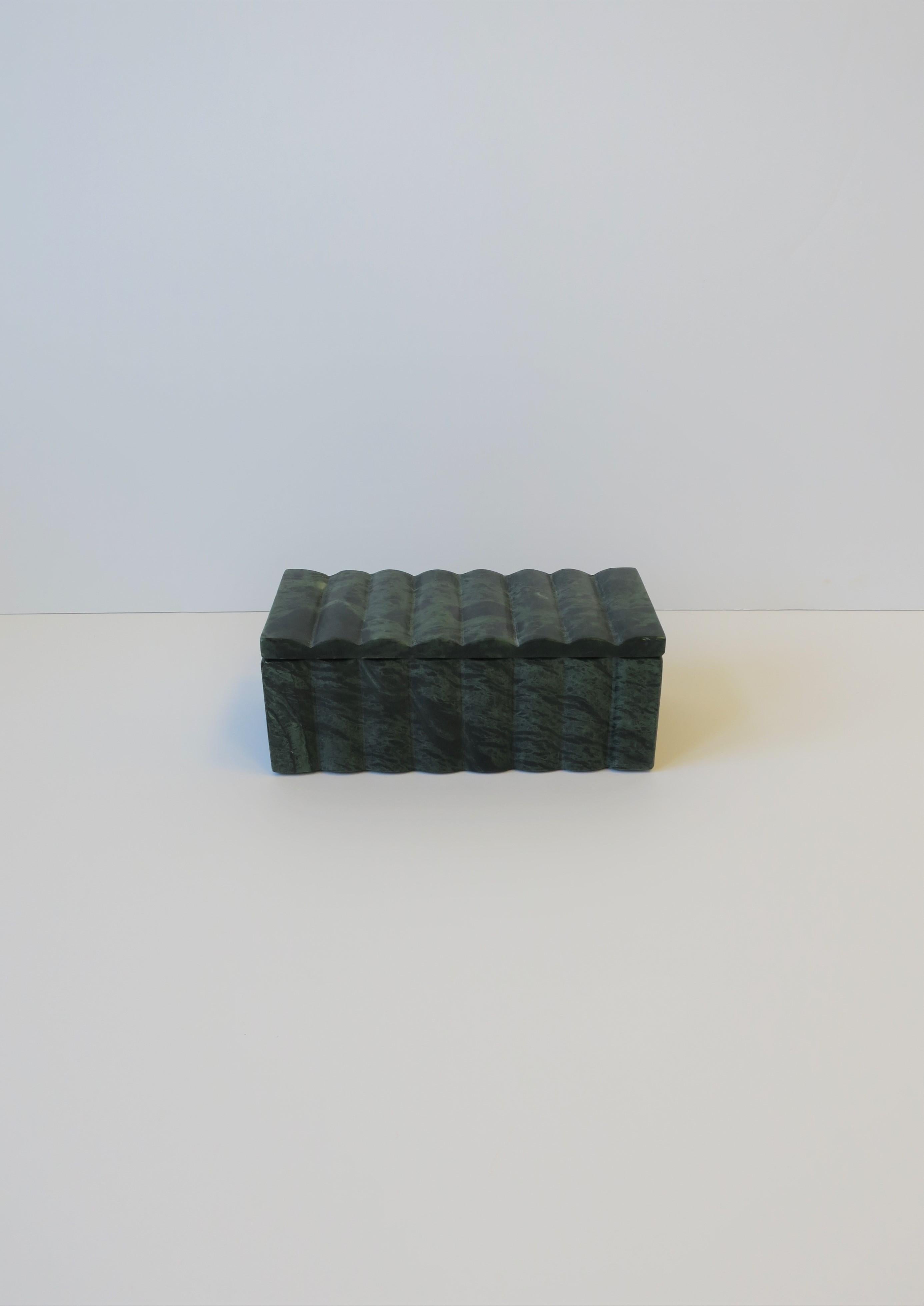 Post-Modern Modern Green and White Marble Box
