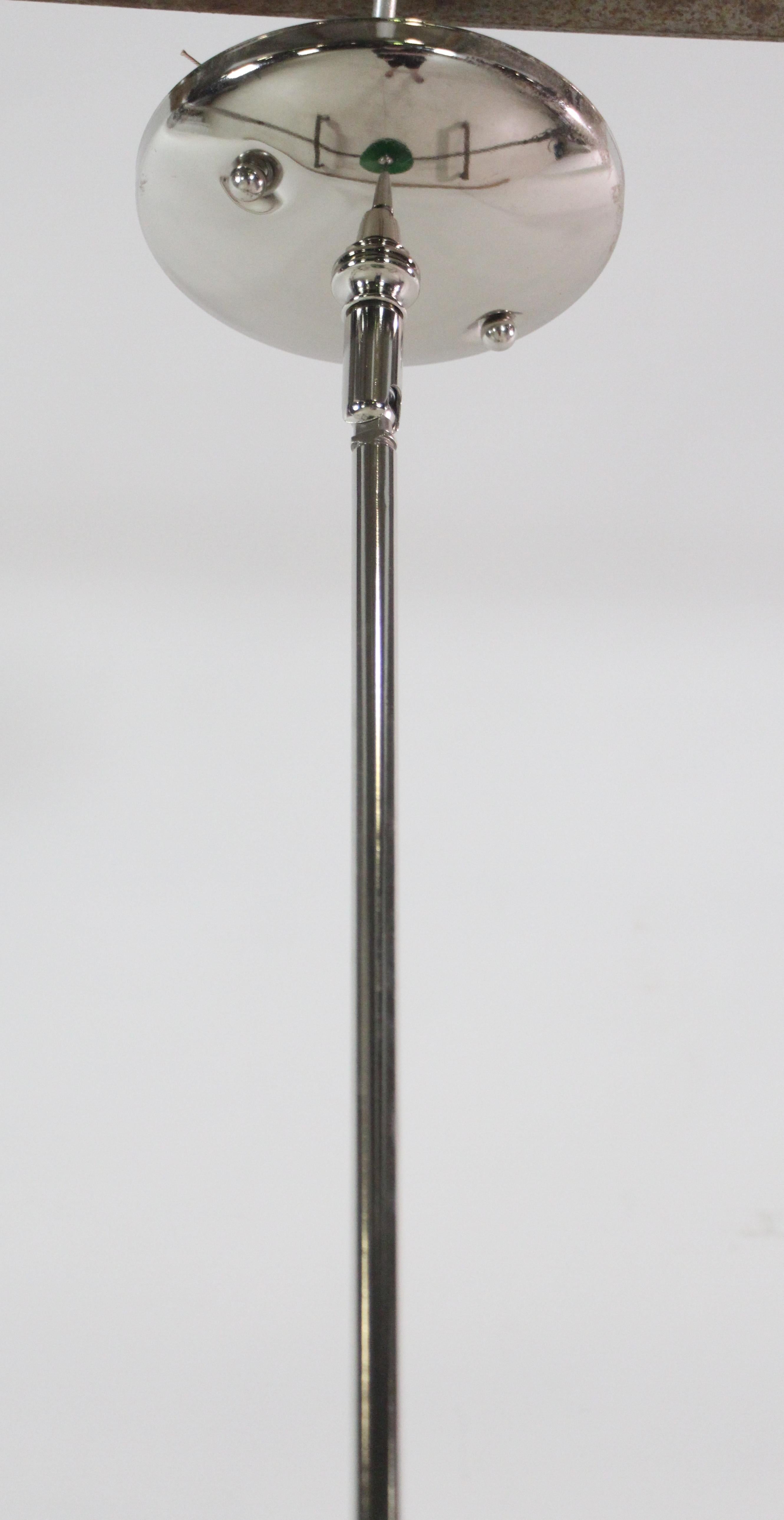 Modern Green Austrian Glass Nickel Pole Pendant Light For Sale 3