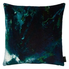 Modern Green & Blue Cotton Velvet Cushion by 17 Patterns