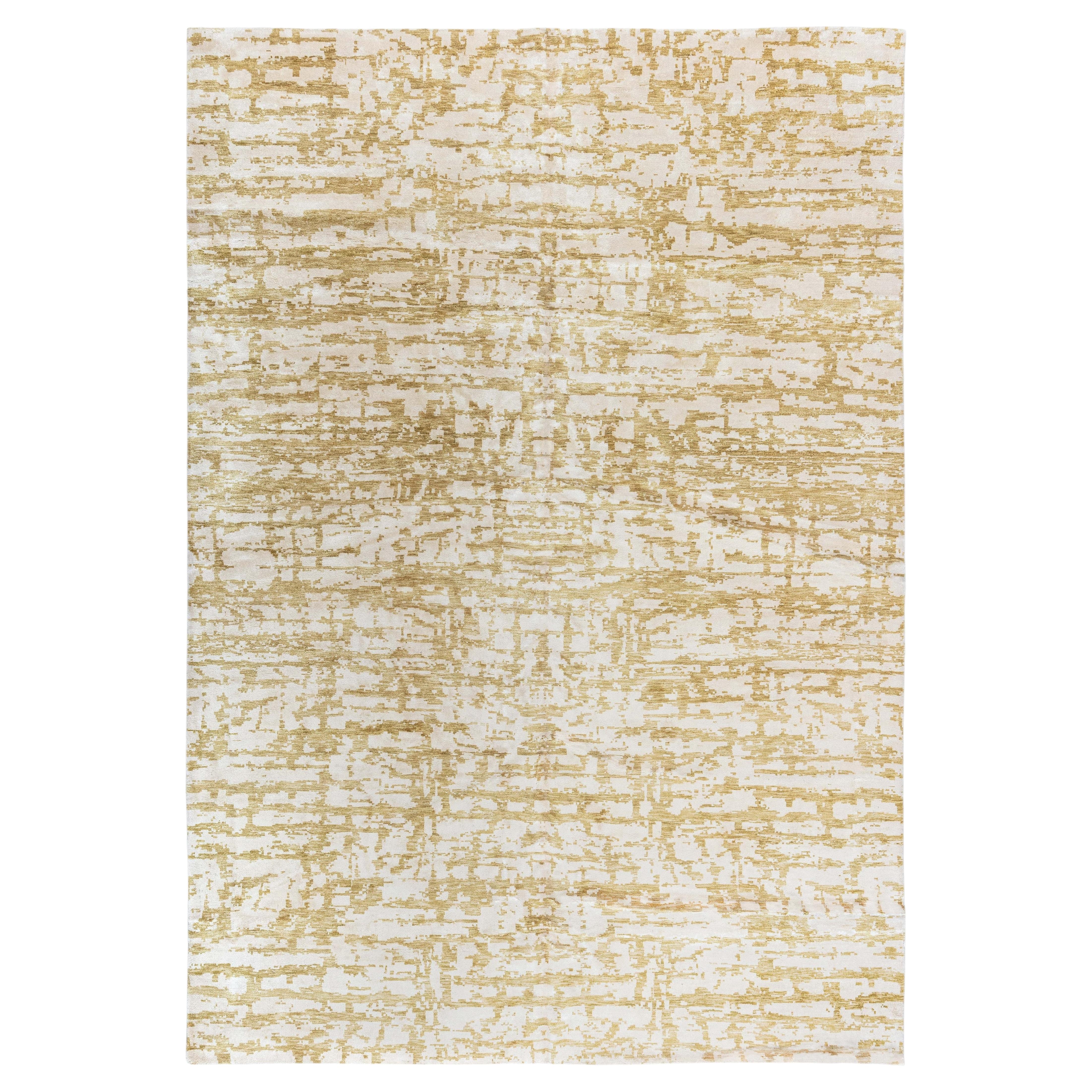Modern Green Element III Wool & Silk Rug by Doris Leslie Blau