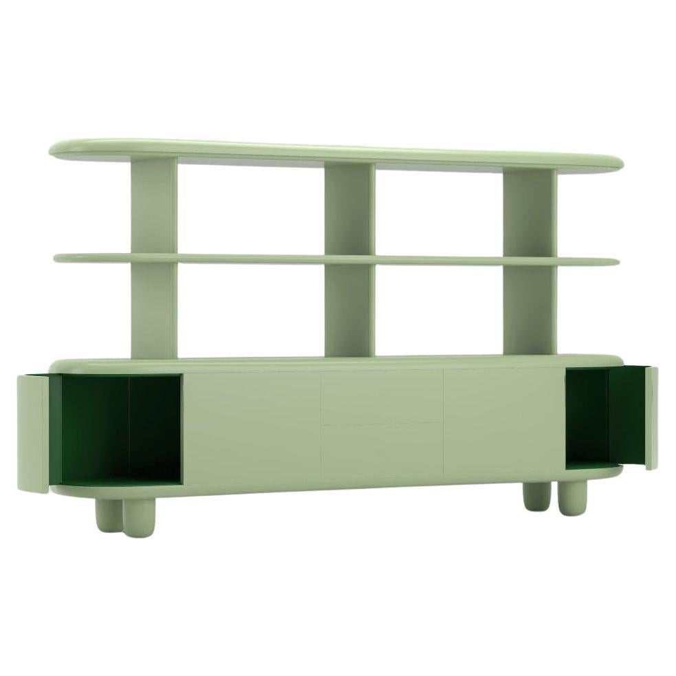 Contemporary green & light green lacquered shelving cabinet  by Jaime Hayon  For Sale