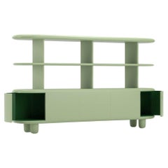 Contemporary green & light green lacquered shelving cabinet  by Jaime Hayon 