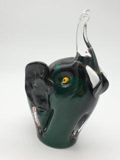 Modern Green Murano Glass Elephant by Cenedese, Late 1990s