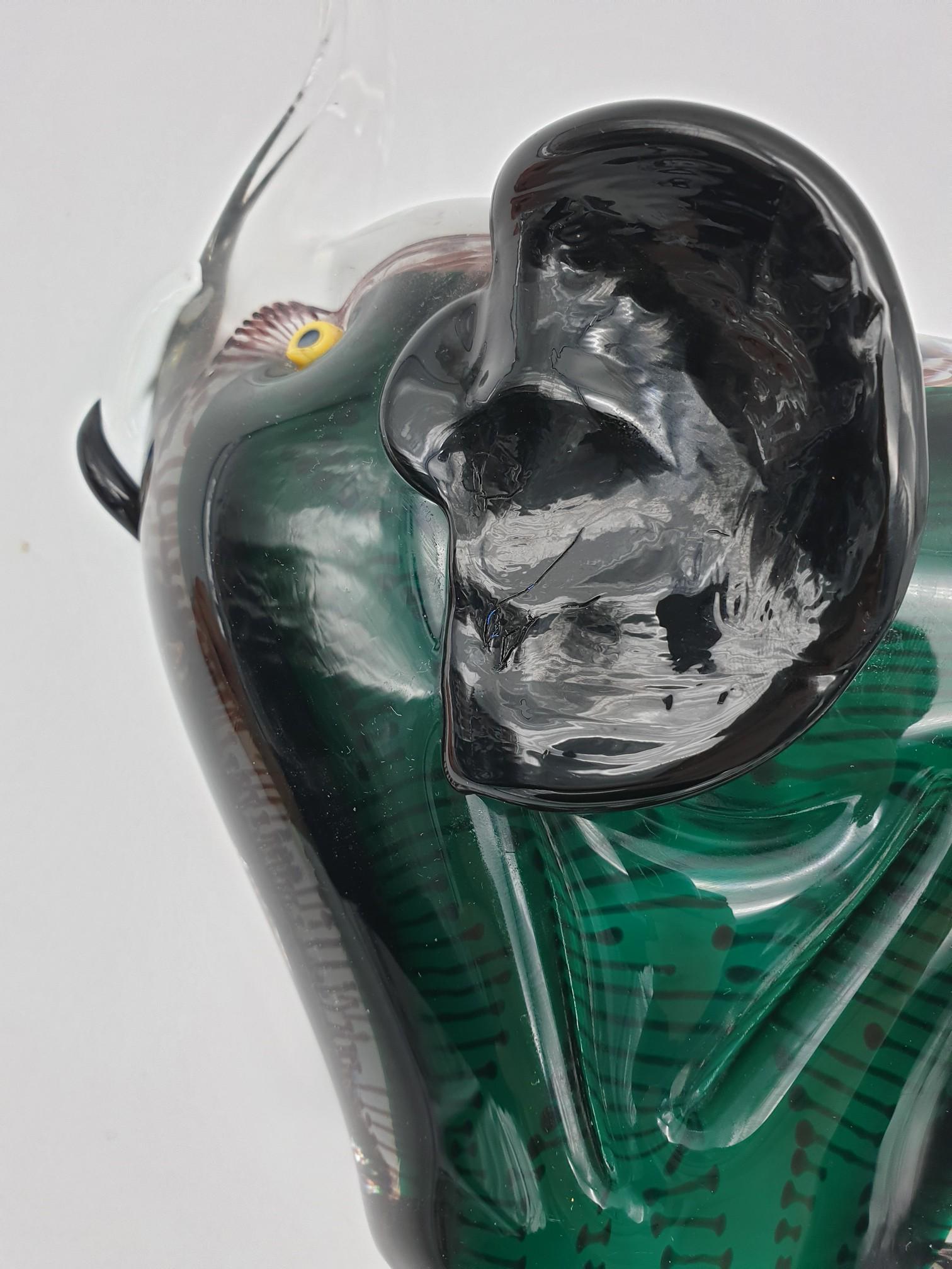 Modern Green Murano Glass Elephant by Cenedese, Late 1990s For Sale 1