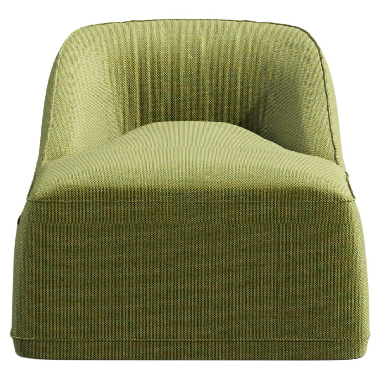 Modern Outdoor Chair with Weather-Resistant Sunbrella Fabric Upholstery in Green For Sale