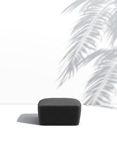 Pouf da esterno con rivestimento in tessuto Sunbrella verde, resistente alle intemperie