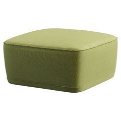 Green Outdoor Ottoman with Upholstery in Weather-Resistant Sunbrella Fabric