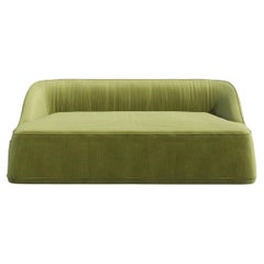 Modern Green Outdoor Sofa Upholsterd Weather Resistant Sunbrella Fabric