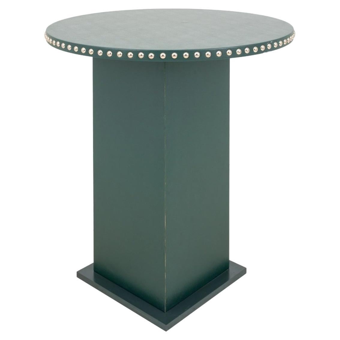 Modern Green Vegan Leather High Top Table For Sale