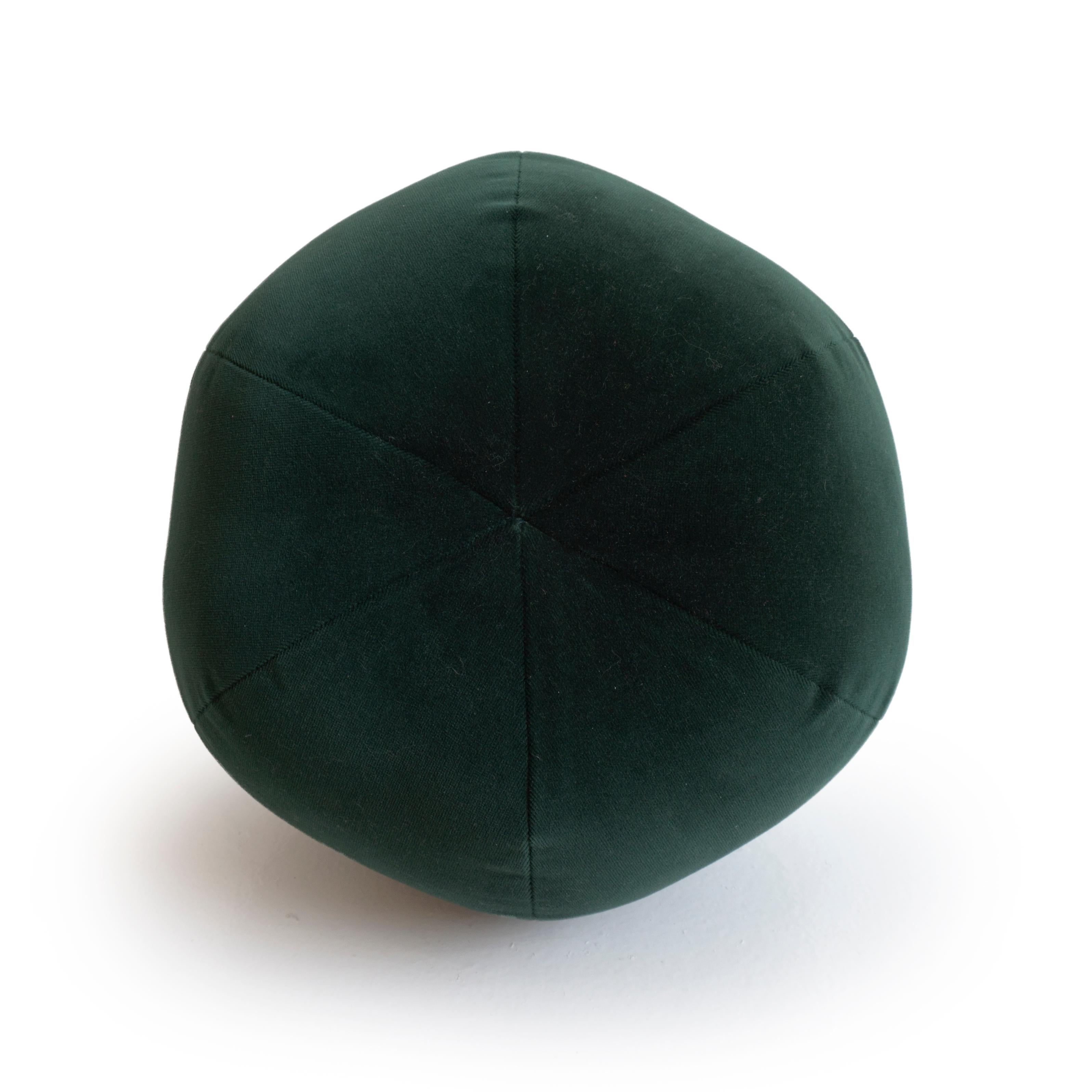 American Modern Green Velvet Ball Pillow For Sale