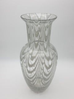 Modern Grey Fenicio Murano Glass Vase by Cenedese, Handmade in the Late 1970