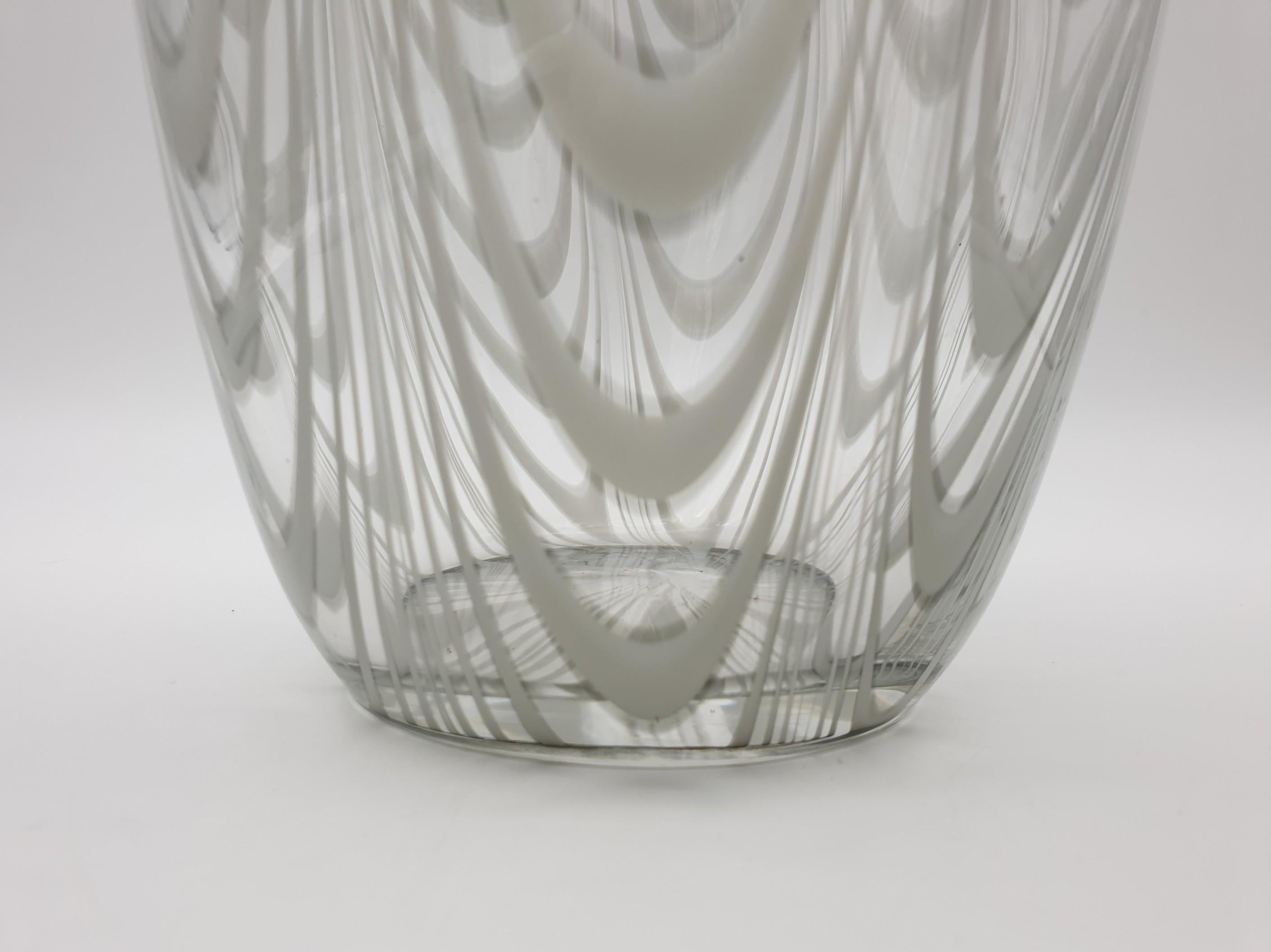 Modern Grey Fenicio Murano Glass Vase by Cenedese, Handmade in the Late 1970 For Sale 4