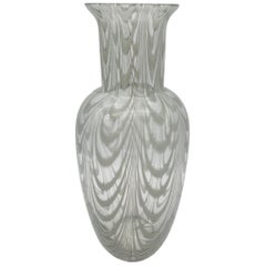 Modern Grey Fenicio Murano Glass Vase by Cenedese, Handmade in the Late 1970