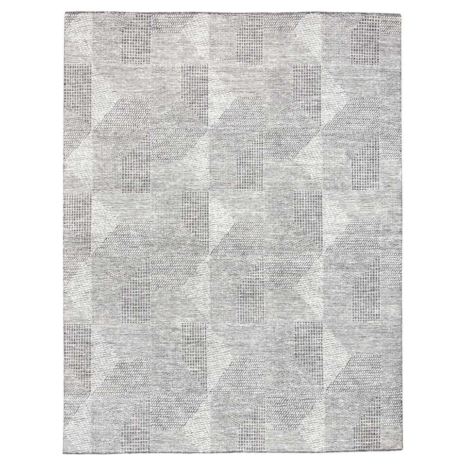 Modern Moroccan Style Grey Handmade Geometric Oversize Wool Rug by ...