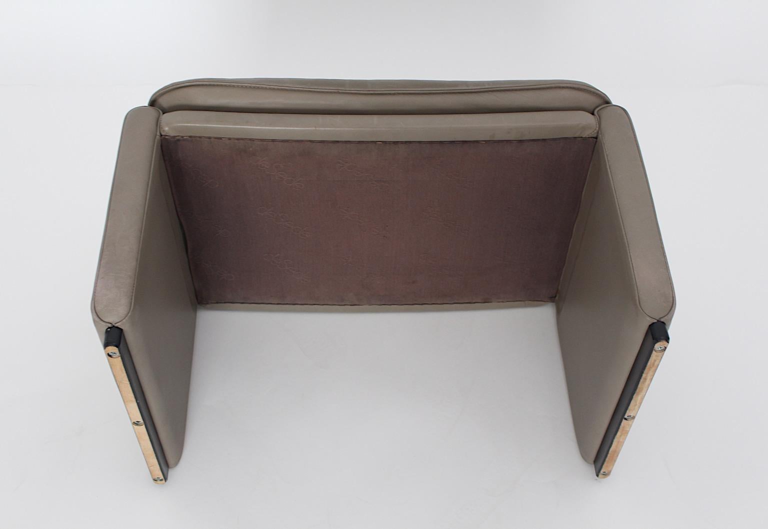 Modern Grey Leather De Sede Footstool or Stool 1980s Switzerland For Sale 5