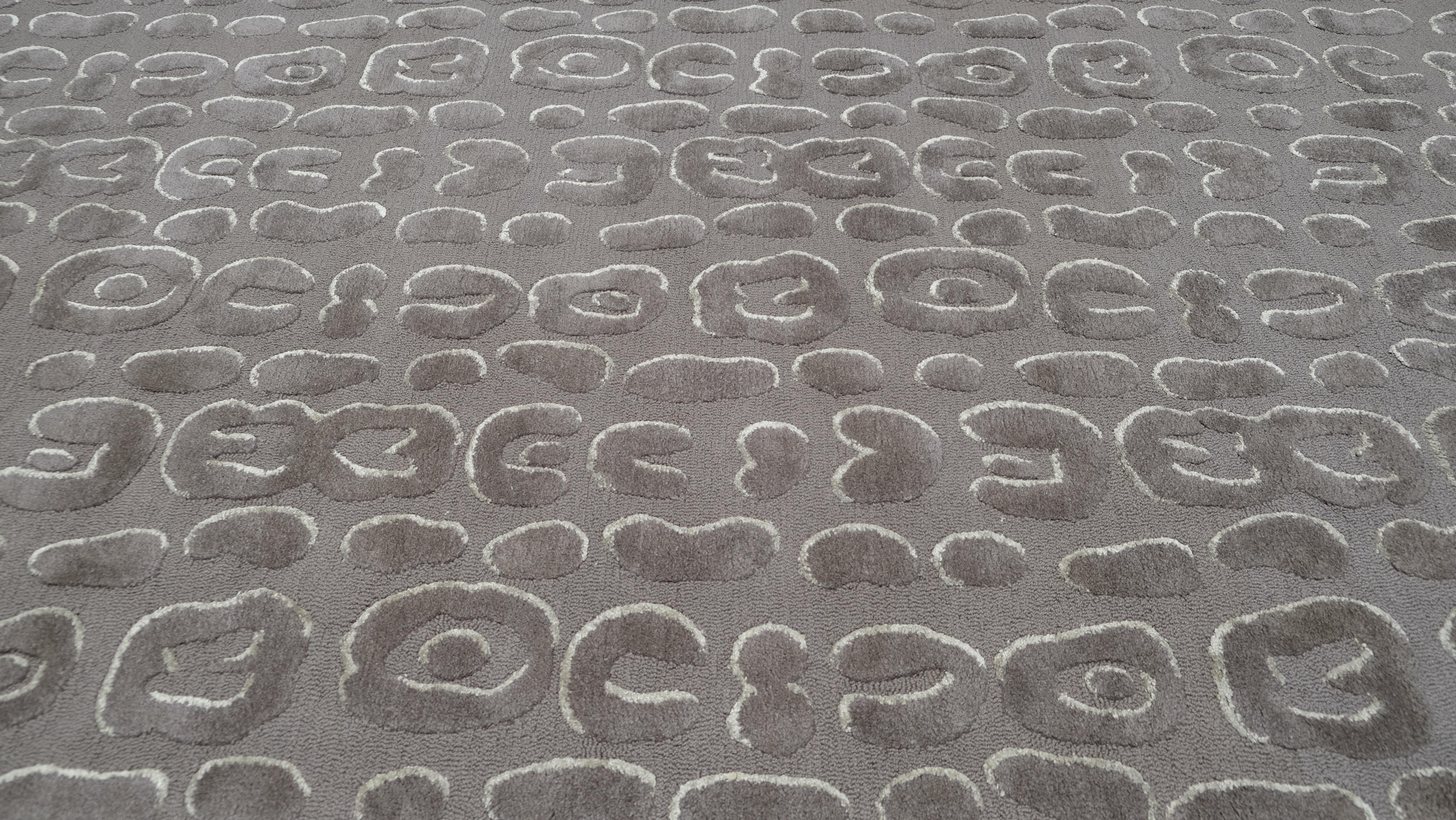 Tapis moderne gris à motif léopard 9'x12' Neuf - En vente à Torrance, CA