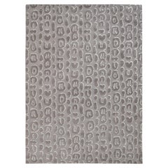 Tapis moderne gris à motif léopard 9'x12'