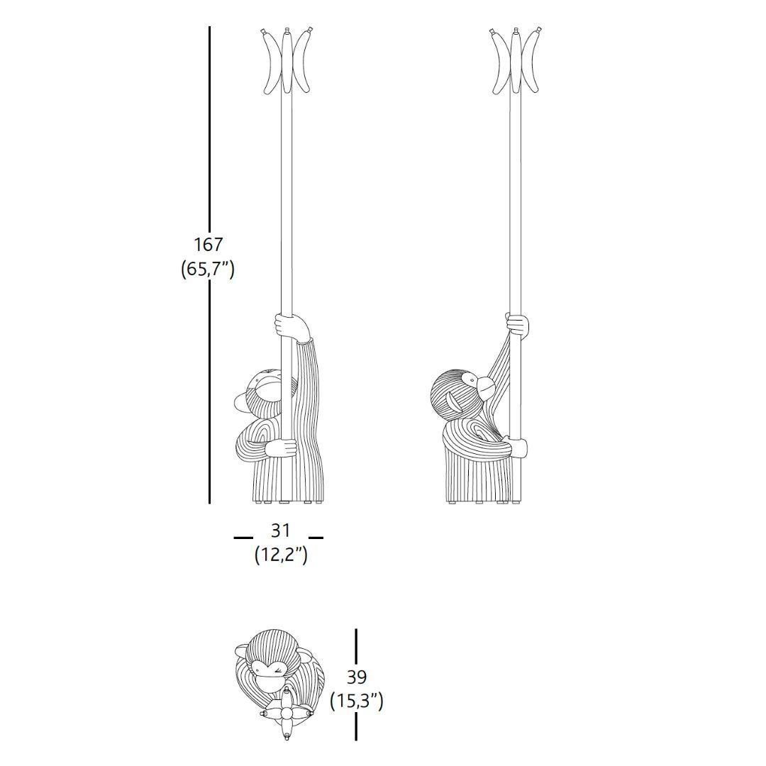 Spanish Modern Grey Monkey Wood Coat Hanger With Concrete Base