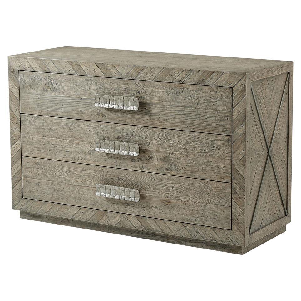 Modern Grey Oak Chest of Drawers For Sale