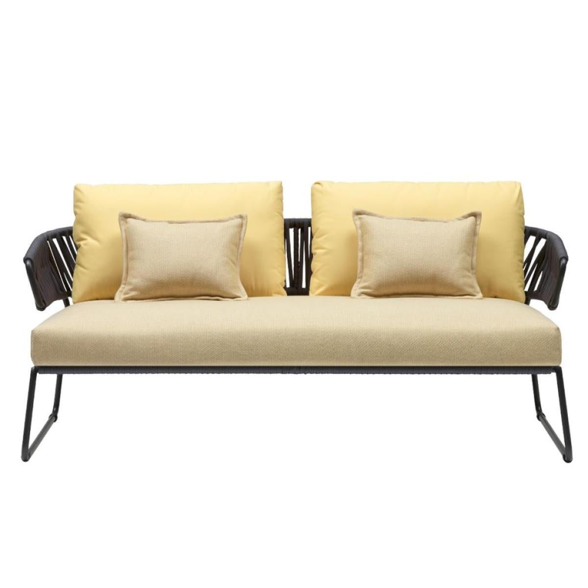 Contemporary Modern Grey Outdoor or Indoor Sofa in Metal and Cord, 21 Century For Sale