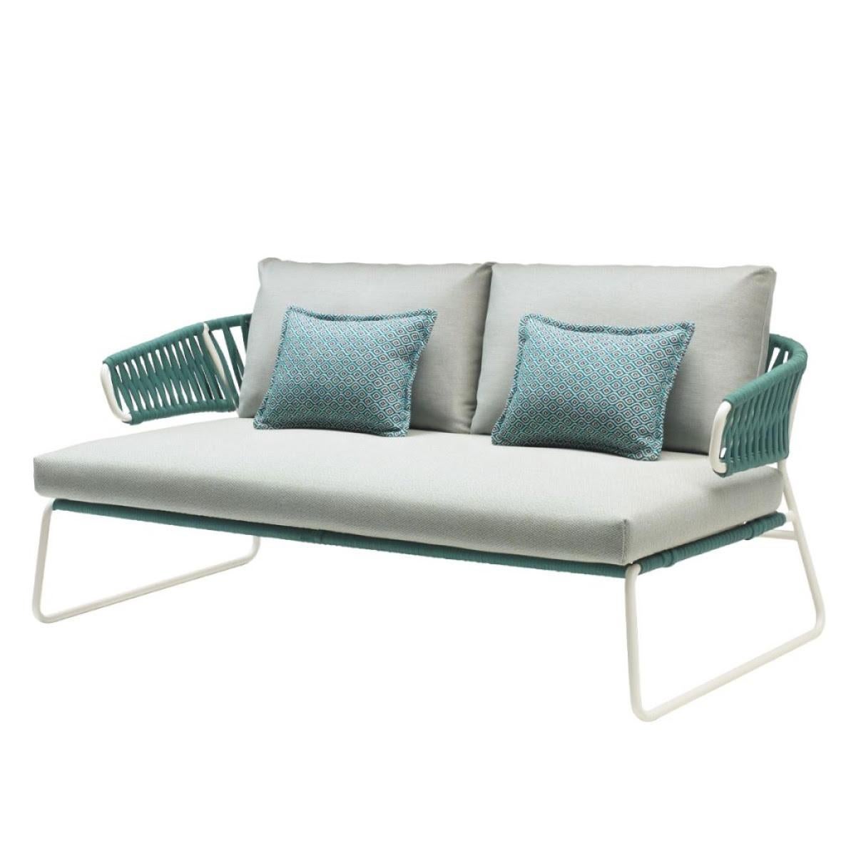 Modern Grey Outdoor or Indoor Sofa in Metal and Cord, 21 Century For Sale 2