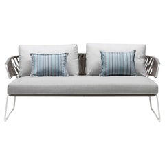 Modern Grey Outdoor or Indoor Sofa in Metal and Cord, 21 Century