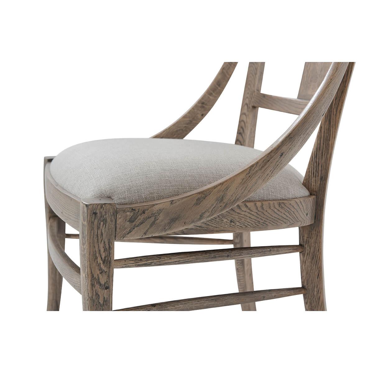 Modern Greyed Oak Scoop Back Dining Chair im Zustand „Neu“ im Angebot in Westwood, NJ