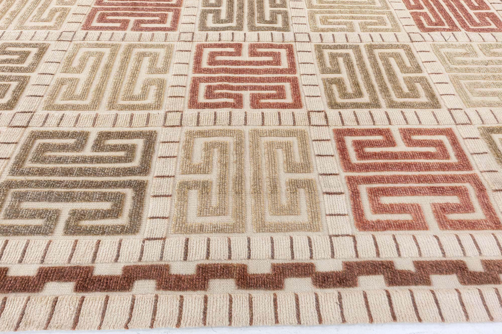 Scandinave moderne Tapis suédois moderne à demi-pièces de Doris Leslie Blau en vente