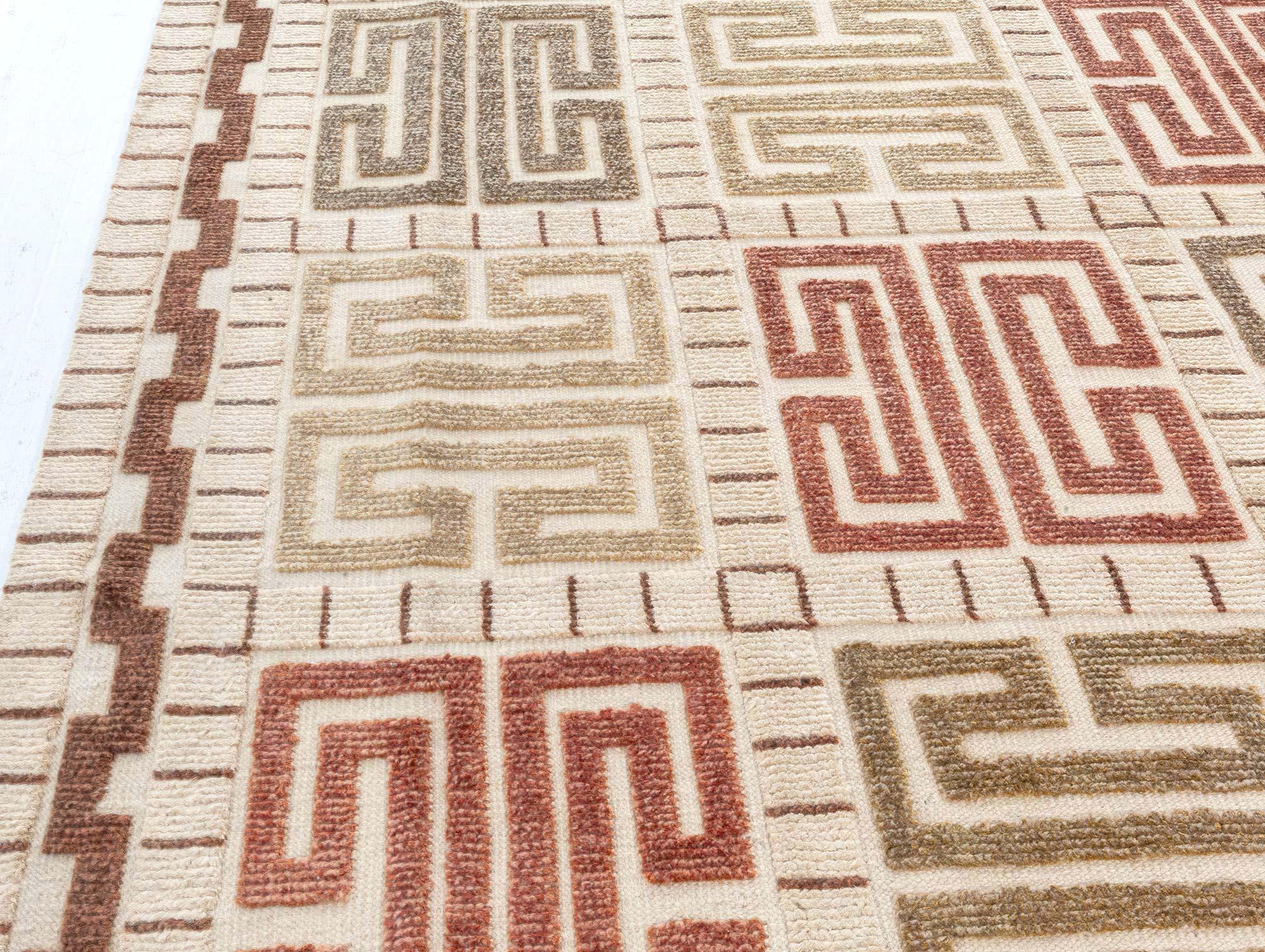 Noué à la main Tapis suédois moderne à demi-pièces de Doris Leslie Blau en vente