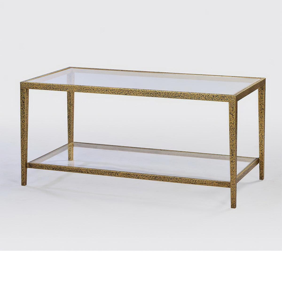 Modern Hammered Rectangular Coffee Table In Fair Condition In Westwood, NJ
