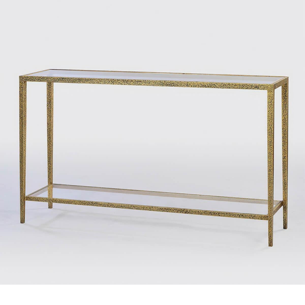 Vietnamese Modern Hammered Rectangular Console Table For Sale