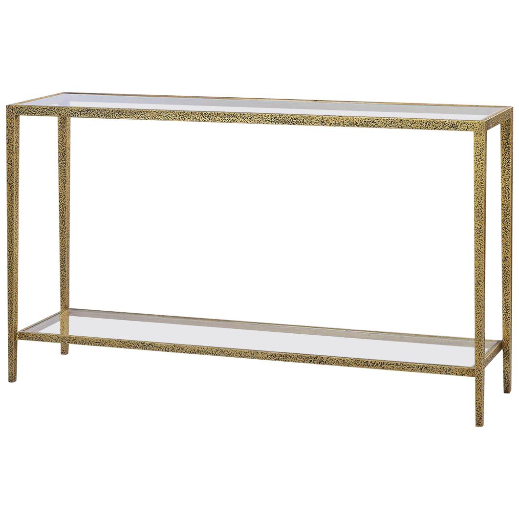 Modern Hammered Rectangular Console Table For Sale