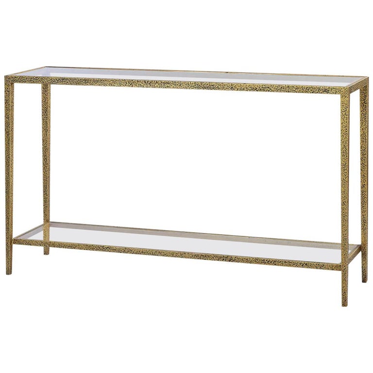 Modern Hammered Rectangular Console Table For Sale at 1stDibs