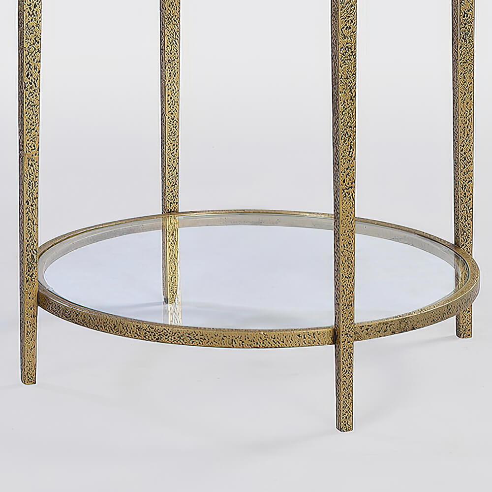 Vietnamese Modern Hammered Round Side Table For Sale