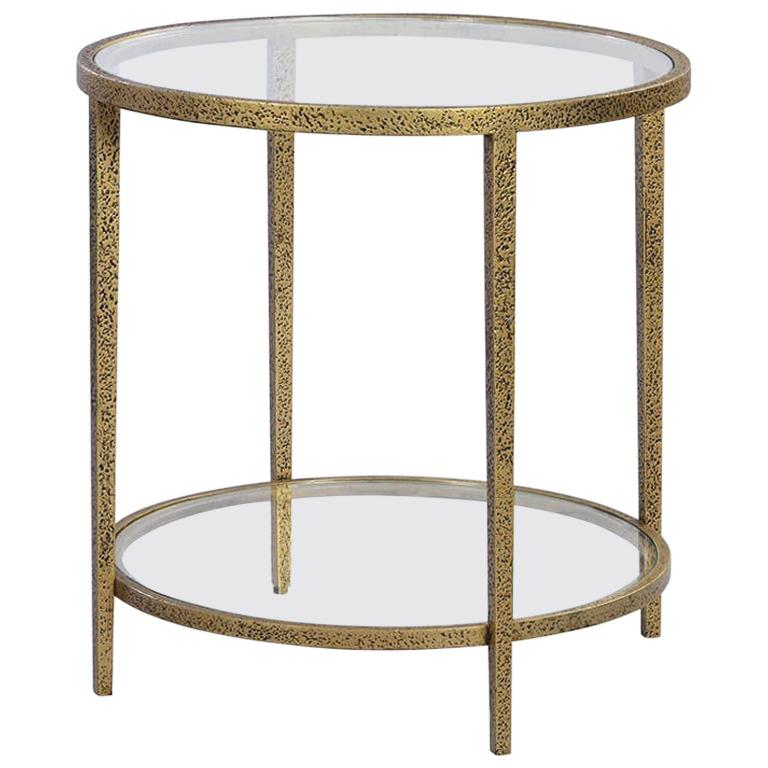 Modern Hammered Round Side Table