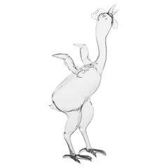 Gallo moderno de vidrio soplado a mano  Escultura Animal Granja Naturaleza Pájaro Juguetón