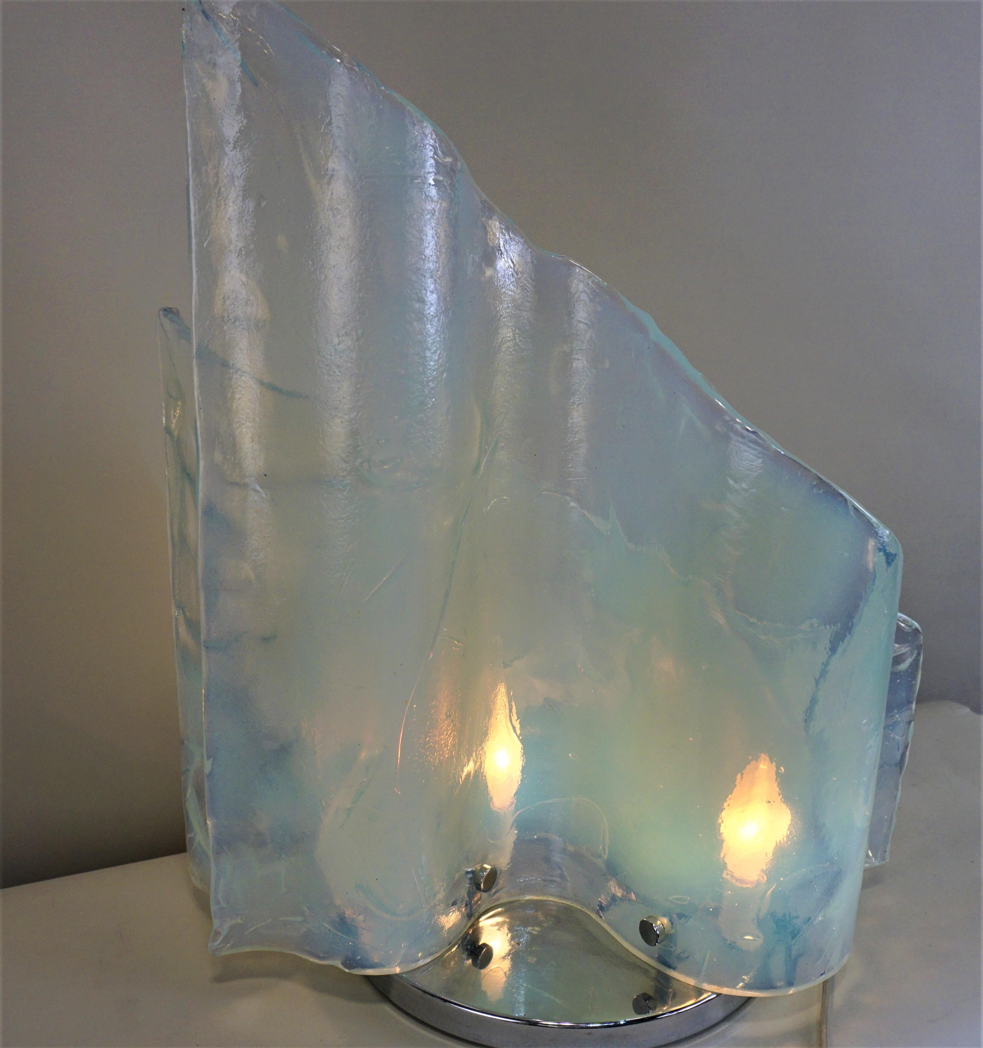 Modern Hand Blown Opaline Glass Sculpture Table Lamp 2