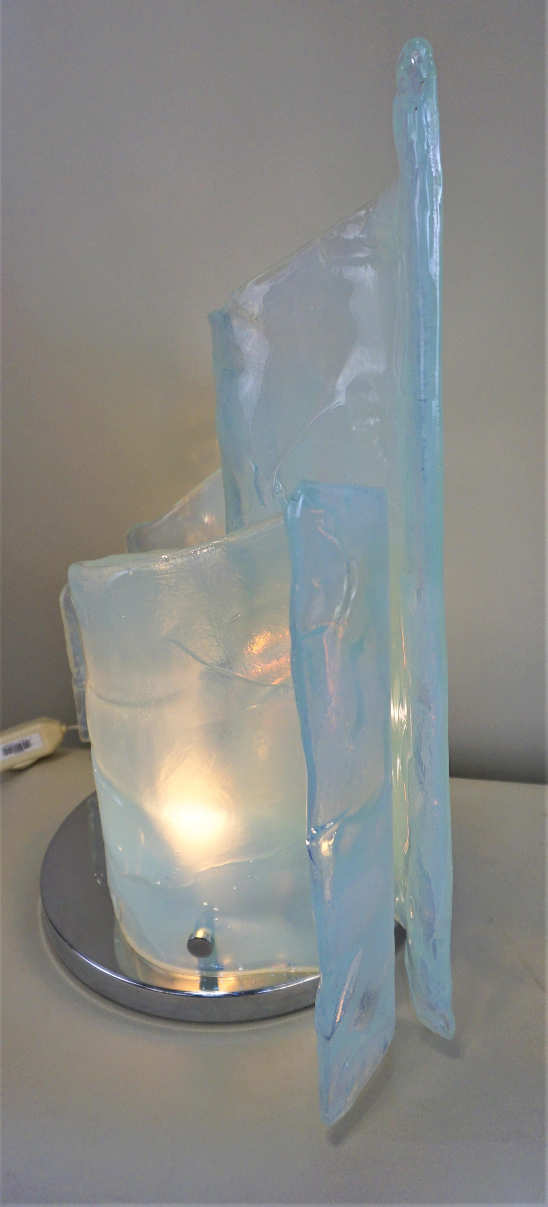Modern Hand Blown Opaline Glass Sculpture Table Lamp 3