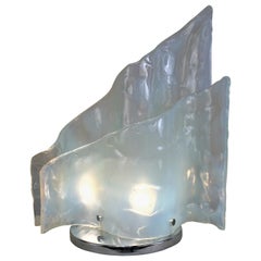 Modern Hand Blown Opaline Glass Sculpture Table Lamp