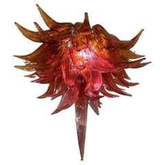 Modern Hand Blown Studio Glass Chandelier in the Manner of Dale Chihuly