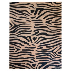 The Moderns Tapis de jute tressé à la main en noir&naturel Zebra Fellini
