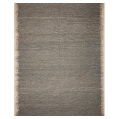 Modern Hand Braided Jute Carpet Rug in Grey&Ivory degraded Shades
