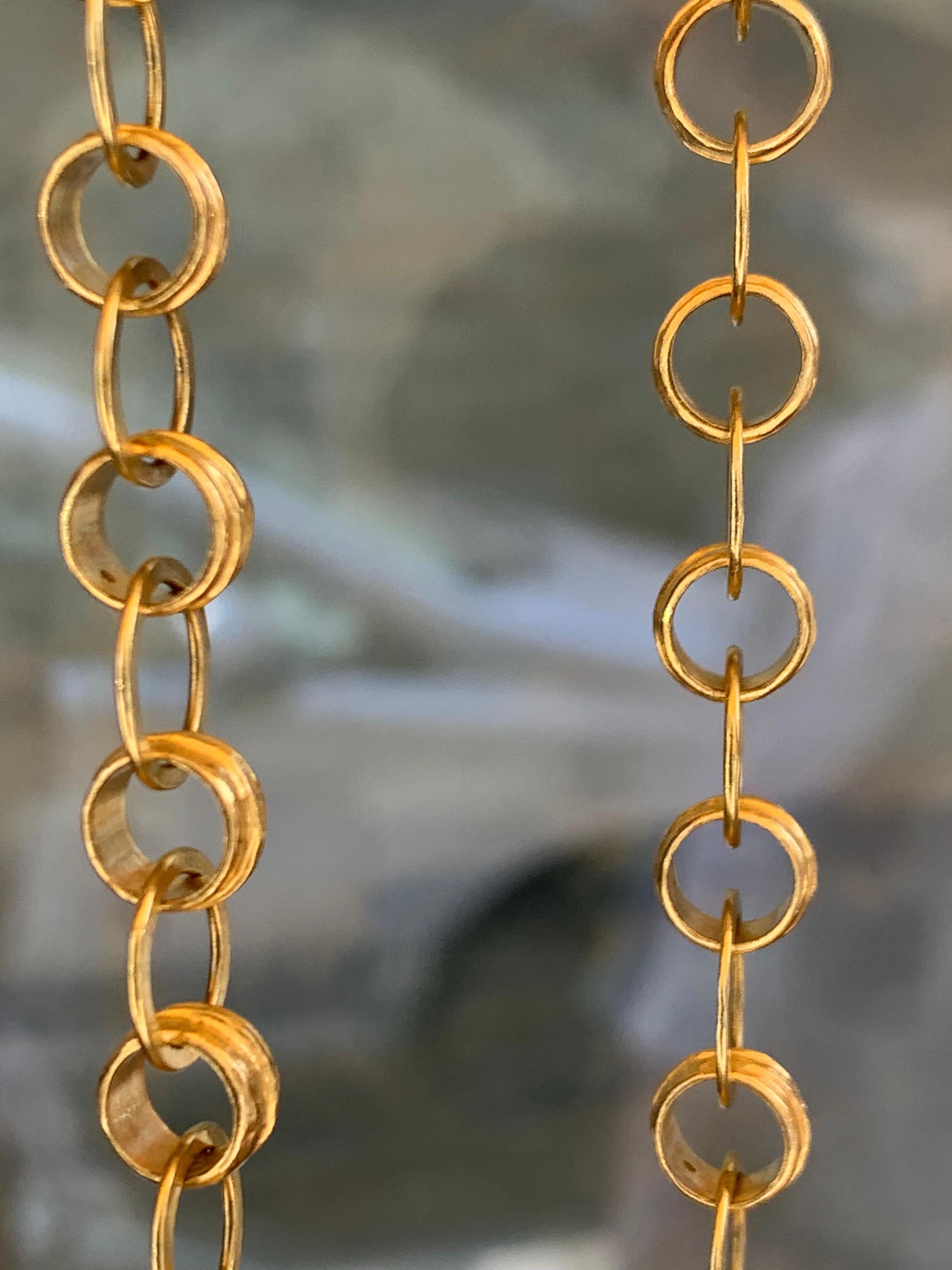 Moderne handgefertigte Gold-Halskette aus 18 Karat Gelbgold für Damen oder Herren im Angebot