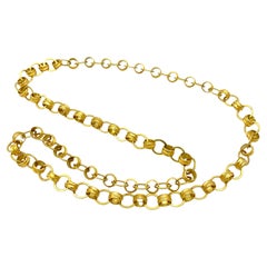 Modern Hand Crafted Gold Necklace Chain 18 Karat Yellow Gold