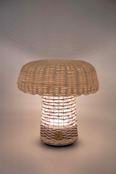 Modern Hand-crafted Wicker Cordless Table Lamp