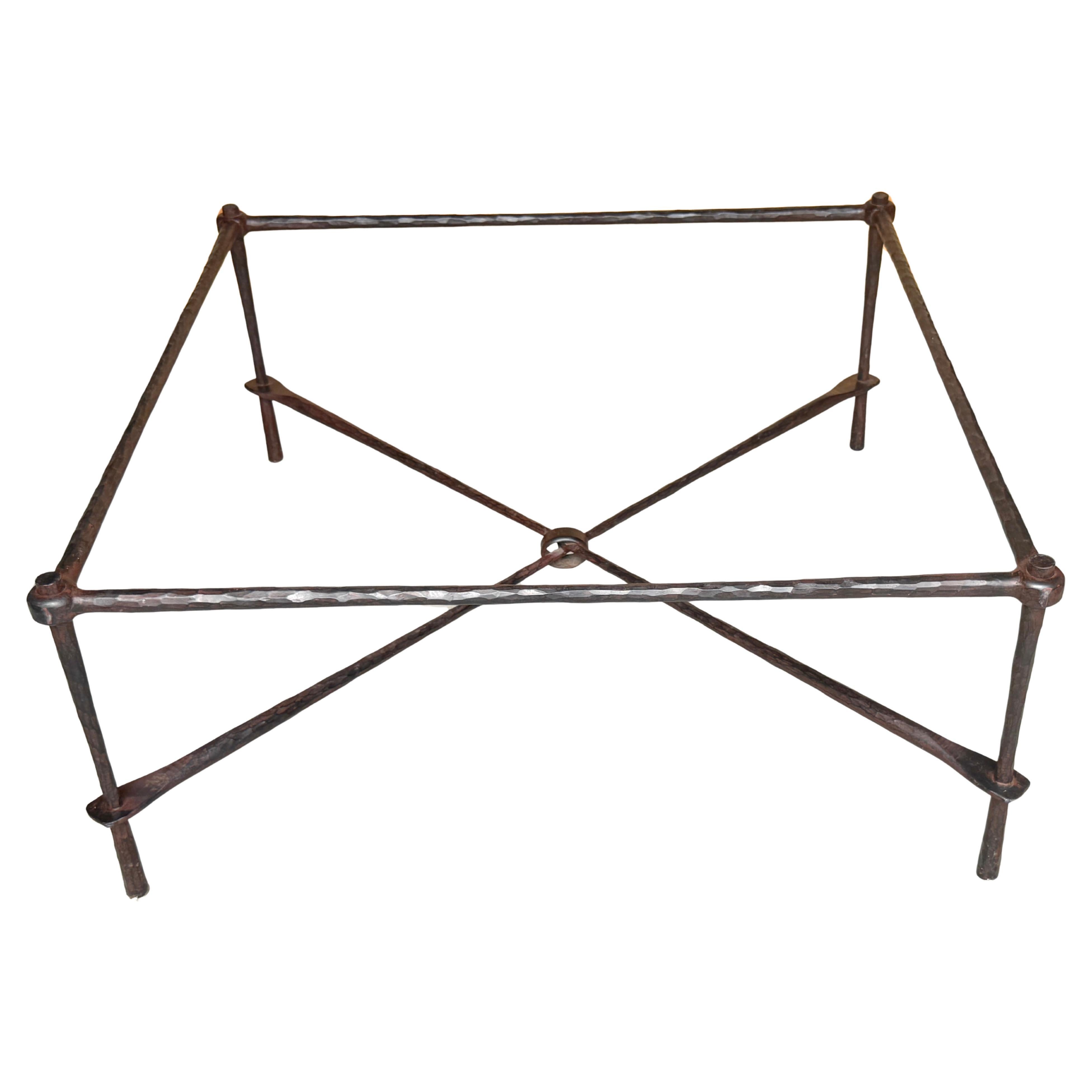 Hammered Iron Coffee Table by Giovanni Banci for Hermès, 1980s