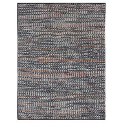 Modern Hand Knotted Abstract Rug in Multicolor And All-Over Design
