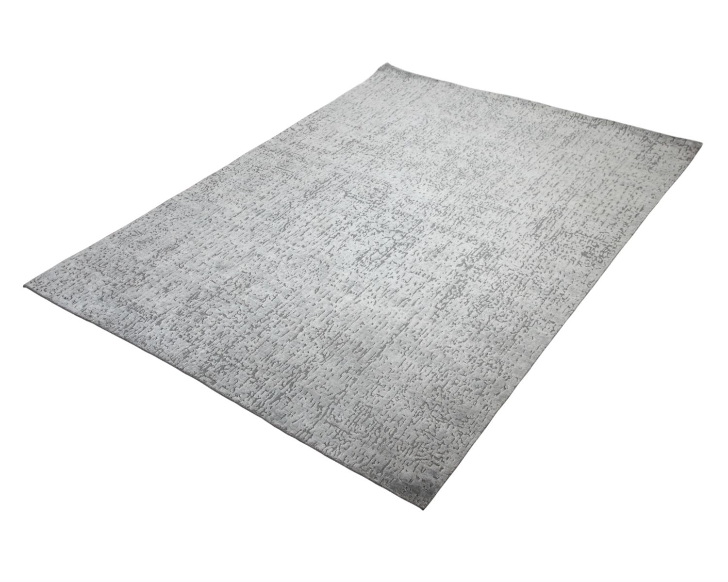 One-of-a-Kind Modern Wool Viscose Blend Hand-Knotted Area Rug, Mist, 8'1 x 10'1 3