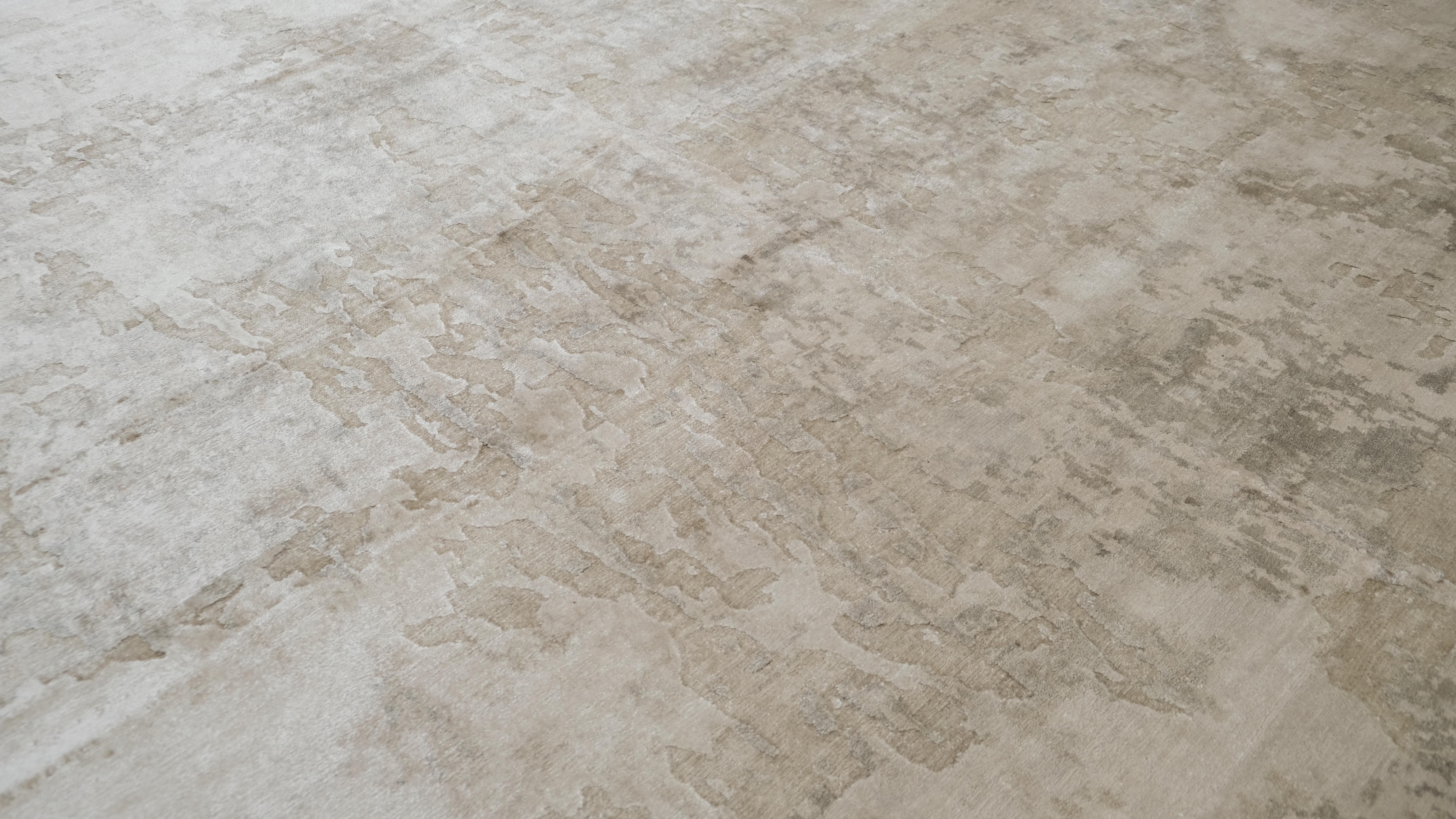 Organic Modern Modern Hand Knotted Bamboo Silk Rug 10'3''x14' For Sale
