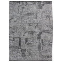 Tapis moderne noué à la main avec tous les motifs de couleurs neutres
